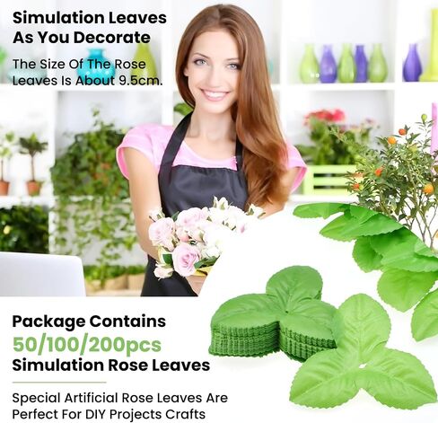 200Pcs Bulk Artificial Leaves, Silk Greenery Fake Rose Flower Leaves for DIY Wedding Bouquet Wreaths Vine Garlands Supplies in Kuwait