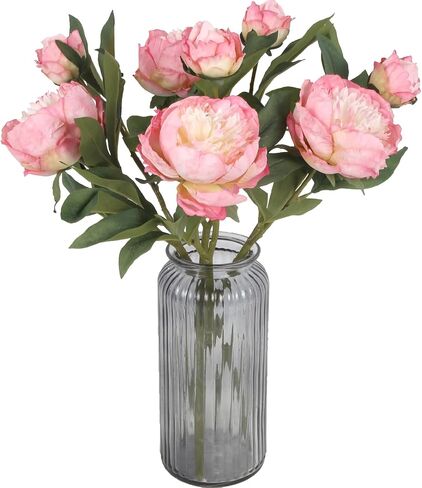 Pink Peonies Artificial Flowers 8 Heads Vintage Silk Peonies Flowers Bulk with Stems Real Look Fake Peony Flower Perfect for Home, Party, Wedding Table Centerpieces(Pink) in Saudi Arabia