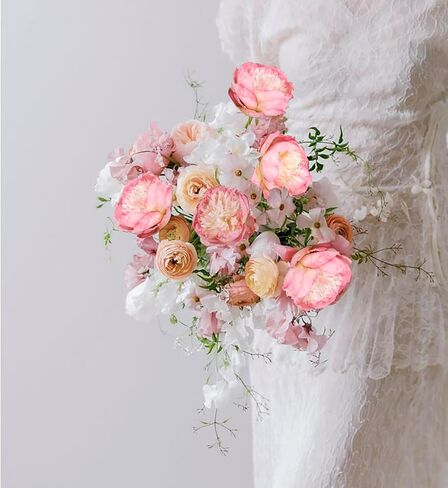 Pink Peonies Artificial Flowers 8 Heads Vintage Silk Peonies Flowers Bulk with Stems Real Look Fake Peony Flower Perfect for Home, Party, Wedding Table Centerpieces(Pink) in Saudi Arabia