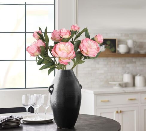 Pink Peonies Artificial Flowers 8 Heads Vintage Silk Peonies Flowers Bulk with Stems Real Look Fake Peony Flower Perfect for Home, Party, Wedding Table Centerpieces(Pink) in Saudi Arabia