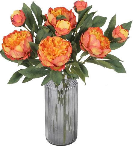 Pink Peonies Artificial Flowers 8 Heads Vintage Silk Peonies Flowers Bulk with Stems Real Look Fake Peony Flower Perfect for Home, Party, Wedding Table Centerpieces(Pink) in Saudi Arabia