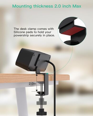 PD 30W Desk Clamp Power Strip, Desktop Mount Surge Protector, Fast Charging Station, Desk Mount Power Strip with 4 Outlets 4 USB Ports (2 USB C), 5Ft Extension Cord Desk Outlets for Home Office School in Saudi Arabia