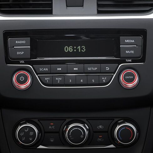 غطاء مفتاح مستوى الصوت لوحدة التحكم المركزية للسيارة من TOMALL متوافق مع Nissan 14th Gen Sentra 2020 2021 2022 2023 غطاء مقبض صوت راديو من الألومنيوم ملحقات داخلية للسيارة (أحمر) in Kuwait