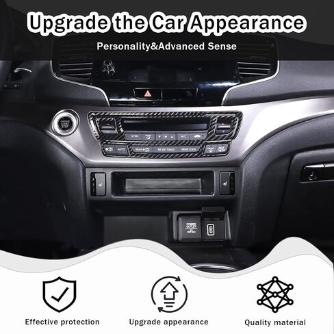 إطار زر وضع تكييف الهواء لوحدة التحكم المركزية لسيارة Honda Pilot 2016-2022/ Honda Ridgeline 2017-2023/ Honda Passport 2019-2023 الملحقات الداخلية مادة ABS (نمط ألياف الكربون) in Kuwait