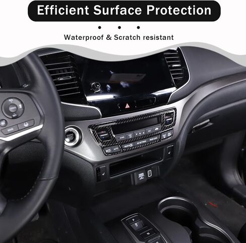 إطار زر وضع تكييف الهواء لوحدة التحكم المركزية لسيارة Honda Pilot 2016-2022/ Honda Ridgeline 2017-2023/ Honda Passport 2019-2023 الملحقات الداخلية مادة ABS (نمط ألياف الكربون) in Kuwait