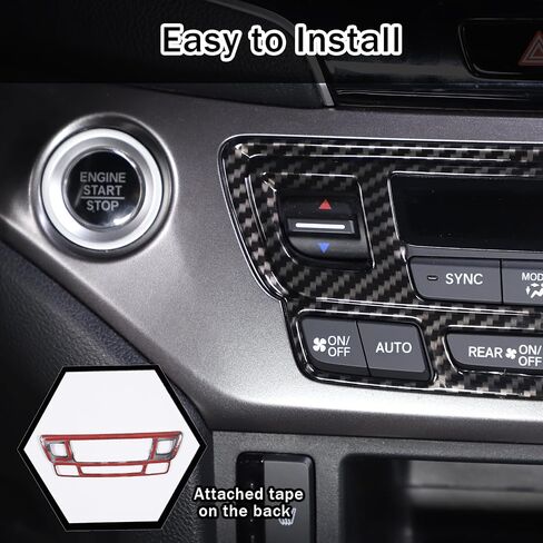إطار زر وضع تكييف الهواء لوحدة التحكم المركزية لسيارة Honda Pilot 2016-2022/ Honda Ridgeline 2017-2023/ Honda Passport 2019-2023 الملحقات الداخلية مادة ABS (نمط ألياف الكربون) in Kuwait