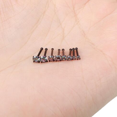 Kridzisw 18G 20G Nose Rings Studs Stainless Steel Cubic Zirconia Nose Nostril Piercing Jewelry for Women Men CZ Size 1.5mm 2mm 2.5mm 3mm in Saudi Arabia