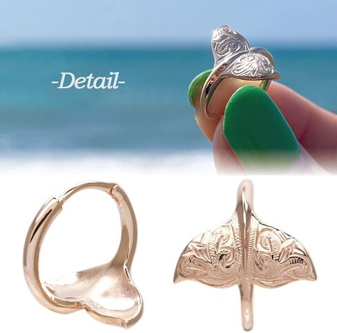 Piena Hawaiian Jewelry Hoop Earring for Women for One Ear Hypoallergenic Surgical Stainless Steel Whale Tail Cartilage Helix Body Piercing in Kuwait