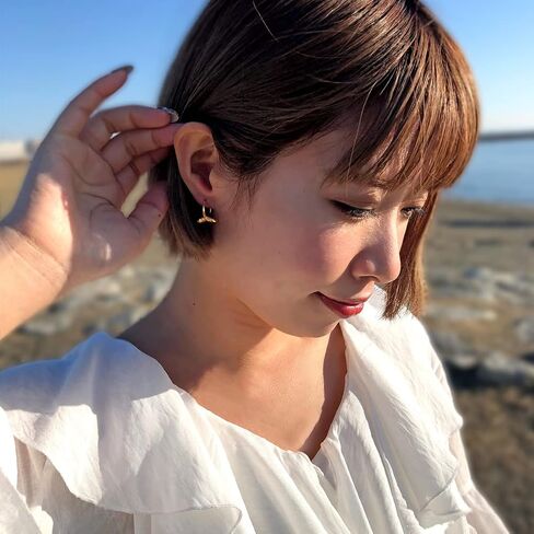 Piena Hawaiian Jewelry Hoop Earring for Women for One Ear Hypoallergenic Surgical Stainless Steel Whale Tail Cartilage Helix Body Piercing in Kuwait