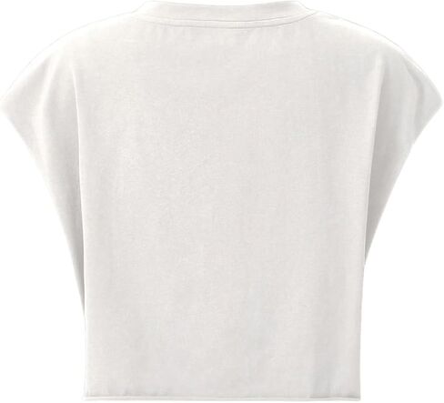 Women's Figure Print Round Neck Crop Tee Casual Sleeveless Loose Fit Pullover T Shirt in Saudi Arabia