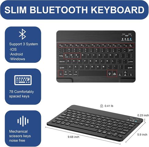 Soke for iPad 10th Generation Case with Keyboard 10.9 Inch 2022-7 Color Backlight Wireless Detachable Folio Stand Keyboard Cover with Built-in Pencil Holder for iPad 10th Gen, Book Floral in Saudi Arabia