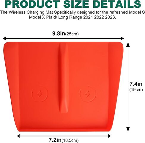 Center Console Wireless Charging Silicone Mat Compatible with Tesla Model X Model S 2023 2022 2021 Accessories Waterproof Cover Interior Pad Non-Slip Mats Phone Tray Upgrade (White) in Kuwait