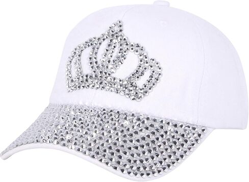 Haoohu Women's Full Sparkle Studded Rhinestone Baseball Cap Gem Bling Ponycap Adjustable Trucker Hat Outdoors Sun Cap in Saudi Arabia
