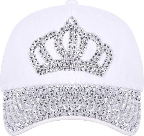 Haoohu Women's Full Sparkle Studded Rhinestone Baseball Cap Gem Bling Ponycap Adjustable Trucker Hat Outdoors Sun Cap in Saudi Arabia