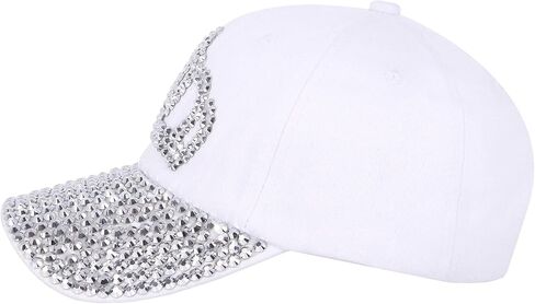 Haoohu Women's Full Sparkle Studded Rhinestone Baseball Cap Gem Bling Ponycap Adjustable Trucker Hat Outdoors Sun Cap in Saudi Arabia