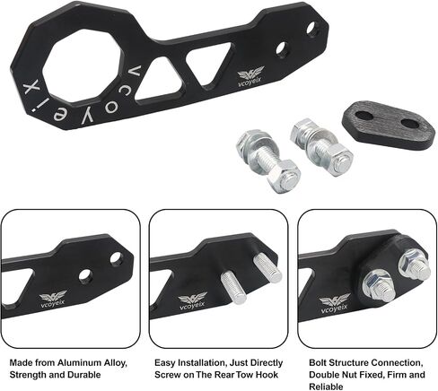 Rear Tow Towing Hook for Universal Car Auto Trailer Ring Aluminum Alloy, Improved Wiredrawing AnodizingAlloy Ring Rear Bumper Racing Trailer Hook Car Accessories for Most Vehicles (Blue2) in Saudi Arabia