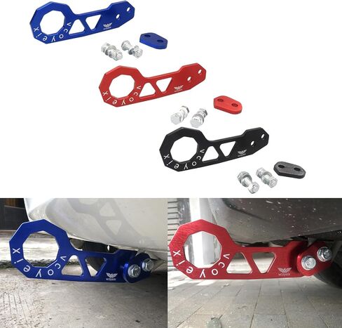 Rear Tow Towing Hook for Universal Car Auto Trailer Ring Aluminum Alloy, Improved Wiredrawing AnodizingAlloy Ring Rear Bumper Racing Trailer Hook Car Accessories for Most Vehicles (Blue2) in Saudi Arabia