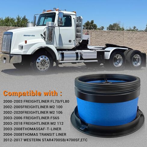 فلتر هواء المحرك P607955 مناسب لـ 2002-2022 Freightliner M2 FL70 FS65 FL70 MC Line 2000-2008 Thomas Saf-T-Liner 2012-2017 Western Star 4700SB/4700SF يستبدل 42809 CA4700 AF26154 in Kuwait