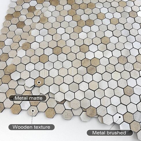 VAOVI Peel and Stick Backsplash Mosaic Tiles Backsplash Small Hexagon Stick on Wall Tiles Self Adhesive Stickers(5tiles,Beige Sand) in Saudi Arabia