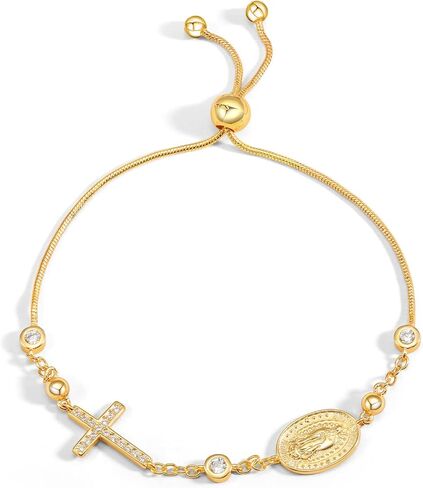 18K Gold Bracelet for Women Charm Bracelet 925 Sterling Silver Stainless Steel Adjustable Mother's Day Christmas Valentines's Day Anniversary Jewelry Birthday Gifts in Saudi Arabia