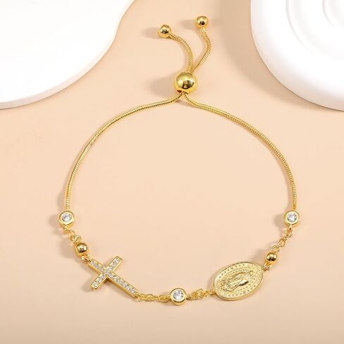 18K Gold Bracelet for Women Charm Bracelet 925 Sterling Silver Stainless Steel Adjustable Mother's Day Christmas Valentines's Day Anniversary Jewelry Birthday Gifts in Saudi Arabia