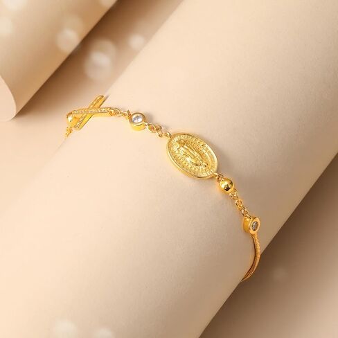 18K Gold Bracelet for Women Charm Bracelet 925 Sterling Silver Stainless Steel Adjustable Mother's Day Christmas Valentines's Day Anniversary Jewelry Birthday Gifts in Saudi Arabia