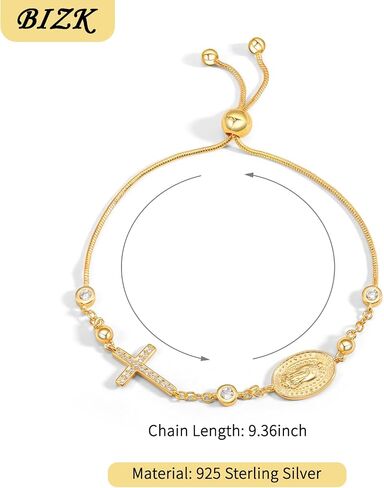 18K Gold Bracelet for Women Charm Bracelet 925 Sterling Silver Stainless Steel Adjustable Mother's Day Christmas Valentines's Day Anniversary Jewelry Birthday Gifts in Saudi Arabia