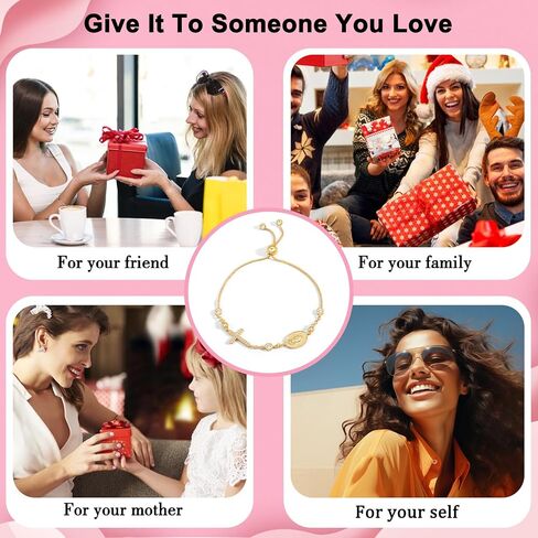18K Gold Bracelet for Women Charm Bracelet 925 Sterling Silver Stainless Steel Adjustable Mother's Day Christmas Valentines's Day Anniversary Jewelry Birthday Gifts in Saudi Arabia