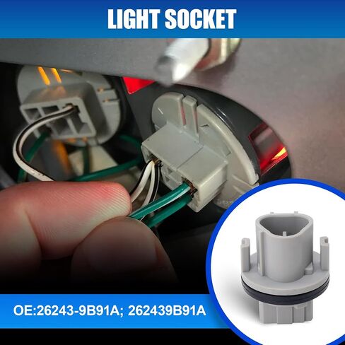 HiSport 2PCS Car Turn Signal Lamp Bulb Socket Compatible with Nissan Altima, Frontier, Maxima,Murano, Pathfinder, Rogue, 2012, 2013, 2014, 2015, 2016 Replacement for OEM 262439B91A, 9007560083 in Saudi Arabia