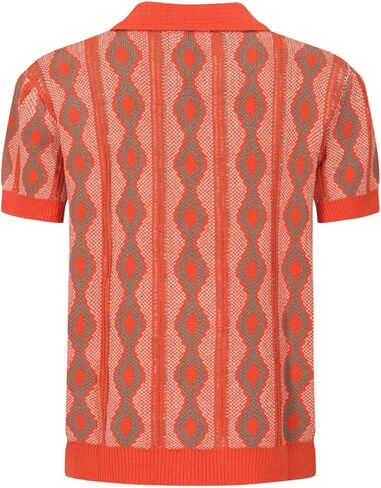 OXKNIT قمصان بولو رجالية 60s قمصان خمر محبوك قمصان بولو الرجعية قصيرة الأكمام الخامس الرقبة الصيف قميص in Kuwait