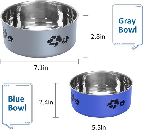 Kennel Water Bowl Hanging, 2 Pack Stainless Steel Dog Bowls for Crate No Spill, Large Pet Cage Bowls for Medium/Large Dog Cat Rabbit Ferret Guinea Pig in Kuwait