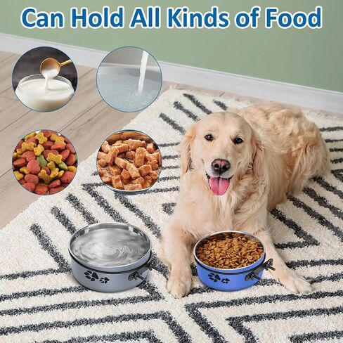 Kennel Water Bowl Hanging, 2 Pack Stainless Steel Dog Bowls for Crate No Spill, Large Pet Cage Bowls for Medium/Large Dog Cat Rabbit Ferret Guinea Pig in Kuwait