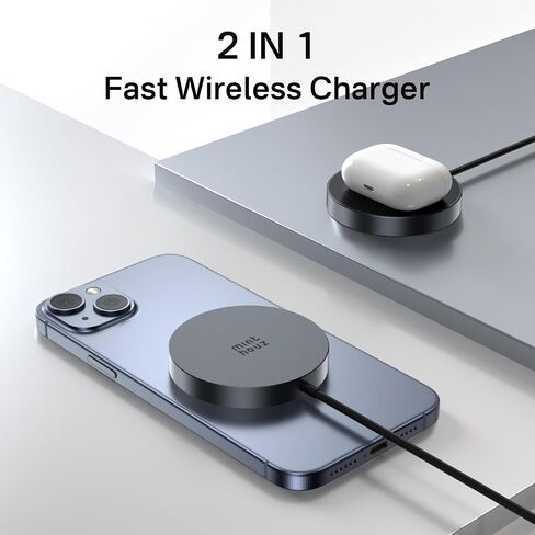 شاحن لاسلكي مغناطيسي Qi2، شاحن Minthouz 15 وات لشحن iPhone اللاسلكي، وسادة شحن لاسلكية Mag Safe لسلسلة iPhone 16/15/14/13/12، وأجهزة Airpods والأجهزة التي تدعم Qi (بدون محول)، أزرق in Kuwait