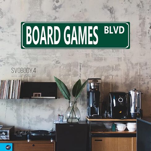 Qianyin Board Games Blvd Metal Tin Sign Player Chess Checkers Lover Funny Vintage Slim Street Tin Signs 16 x 4 Inch Wall Art Decor Iron Poster for Home Farmhouse Bar Cafe Garage Indoor Outdoor Gift in Saudi Arabia