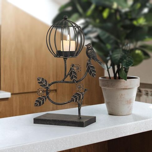 Joveco Decorative Table Candle Lanterns, Outdoor Hanging Lanterns Rustic Home Decor for Garden, Style105 Bronze in Saudi Arabia