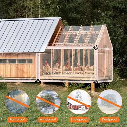 Clear Tarp 2.6' x 5' Clear Tarps Heavy Duty Water Resistant,14Mil Thickened Transparent Tear Resistant PVC Vinyl Tarpaulin Enclosurewith Grommets and Reinforced Edges for Patio,Porch and Outdoor in Saudi Arabia