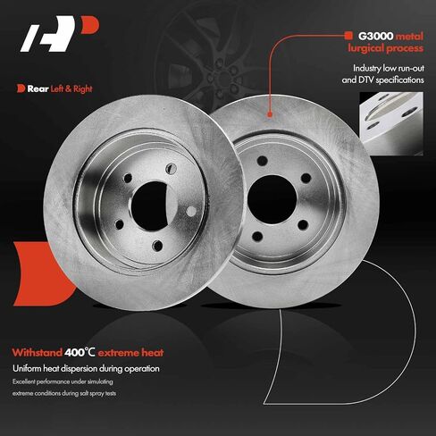 A-Premium 11.42 inch (290.00mm) Rear Solid Disc Brake Rotors Compatible with Ford, Lincoln, Mercury Models - Crown Victoria 1992-1995, Town Car 1991-1995, Grand Marquis 1992-1995, 2-PC Set in Saudi Arabia