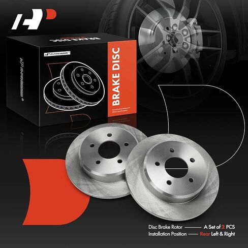 A-Premium 11.42 inch (290.00mm) Rear Solid Disc Brake Rotors Compatible with Ford, Lincoln, Mercury Models - Crown Victoria 1992-1995, Town Car 1991-1995, Grand Marquis 1992-1995, 2-PC Set in Saudi Arabia