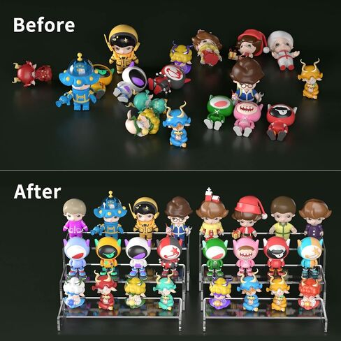 HIIMIEI Acrylic Display Riser, 6 Pcs 12" Large Acrylic Risers, Thickened to 5mm Clear Rectangular Display Shelf for Cupcake Stand, Tiered Display Stand for gemstone, curio, figurines, Collectibles in Kuwait