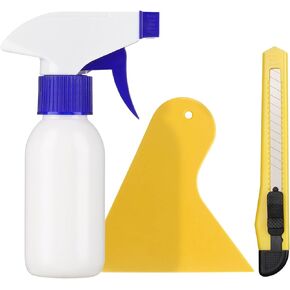 Haton Window Tint Kit, Window Film Installation Kit, 3 Pieces Complete Application Tools, Vinyl Wrap Set for Home Office Car Glass, Protective Tinting Kit lnclude Spray Bottle, Squeegee, Cutter