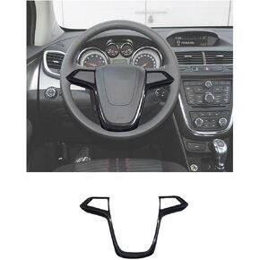 for Steering Wheel Accent Trim Compatible with Buick Encore 2013-2022, for Cascada 2016-2019 Steering Wheel Cover, Interior Accessories(Carbon Fiber Black)