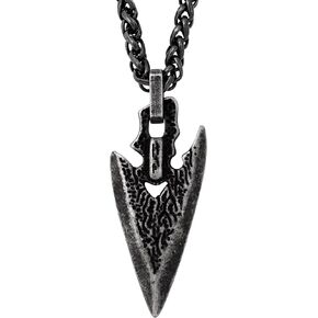 HAQUIL Viking Necklace for Men, Antique Viking Arrowhead Talisman Pendant Necklace, Wheat Chain, Viking Jewelry Gift