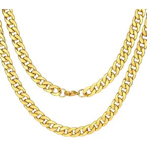 AHIER Gold Chain Necklace, 20" Gold Necklace, Necklace for Men, Ultra Luxury Look& Feel Real Solid 14k Gold plated Curb Fake Chain Necklace 10mm