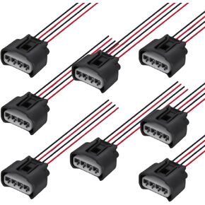 8 قطع ملف الإشعال موصل التوصيل تسخير ضفيرة يناسب لتويوتا كامري كورولا هايلاندر لكزس HS250h بونتياك فيبي L4 2.4L سليل tC RAV4 سولارا شيفروليه ماتريكس 4 طريقة أنثى، 90980-11885 645-940 in Kuwait