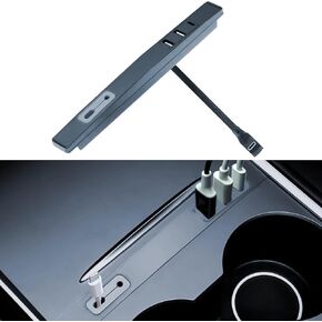 موزع USB لملحقات طراز Tesla 3/Y المتوافقة مع طراز 2021-2022-2023، ومحطة إرساء وحدة التحكم المركزية مع 3+1 منافذ شحن USB سريعة للهواتف المحمولة وأجهزة الكمبيوتر والكاميرات الرقمية