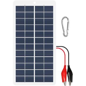 Maxmartt Solar Charger,15W Portable Solar Panel 12V Solar Battery Trickle Charger Maintainer Solar Cells Battery Charger (with Battery Clip)
