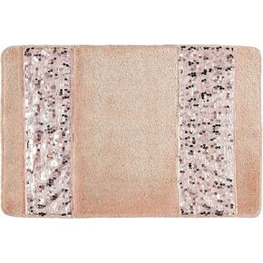 Popular Bath Sinatra Modern Bathroom Rug Classic Luxury Bath Rug Contemporary Decor Blush Bath Mat for Shower Unique Design Stylish Bathroom Rug Bath Shower Tub Decor Bling Silver Mosaic Glass