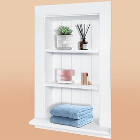 Royxen Recessed Medicine Cabinet, Bathroom Medicine Cabinet, Medicine Cabinet, Large Medicine Cabinet (White, 14 X 18 Inch, 2 Tier)