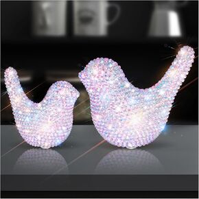 Bling Small Birds Statues，Glitter Rhinestone Home Decor,Modern Style Shiny Figurine Decorative Ornaments for Living Room, Bedroom, Office Desktop