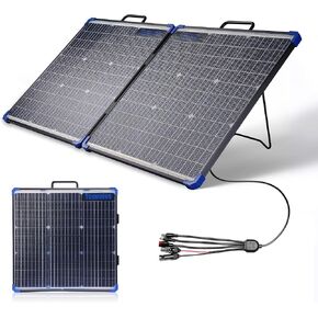 Portable Solar Panel Foldable 100W 18V PV Module 9BB Bifacial Monocrystalline Solar Cell for Portable Power Station Solar Generator Camping Emergencies Outdoor Garden